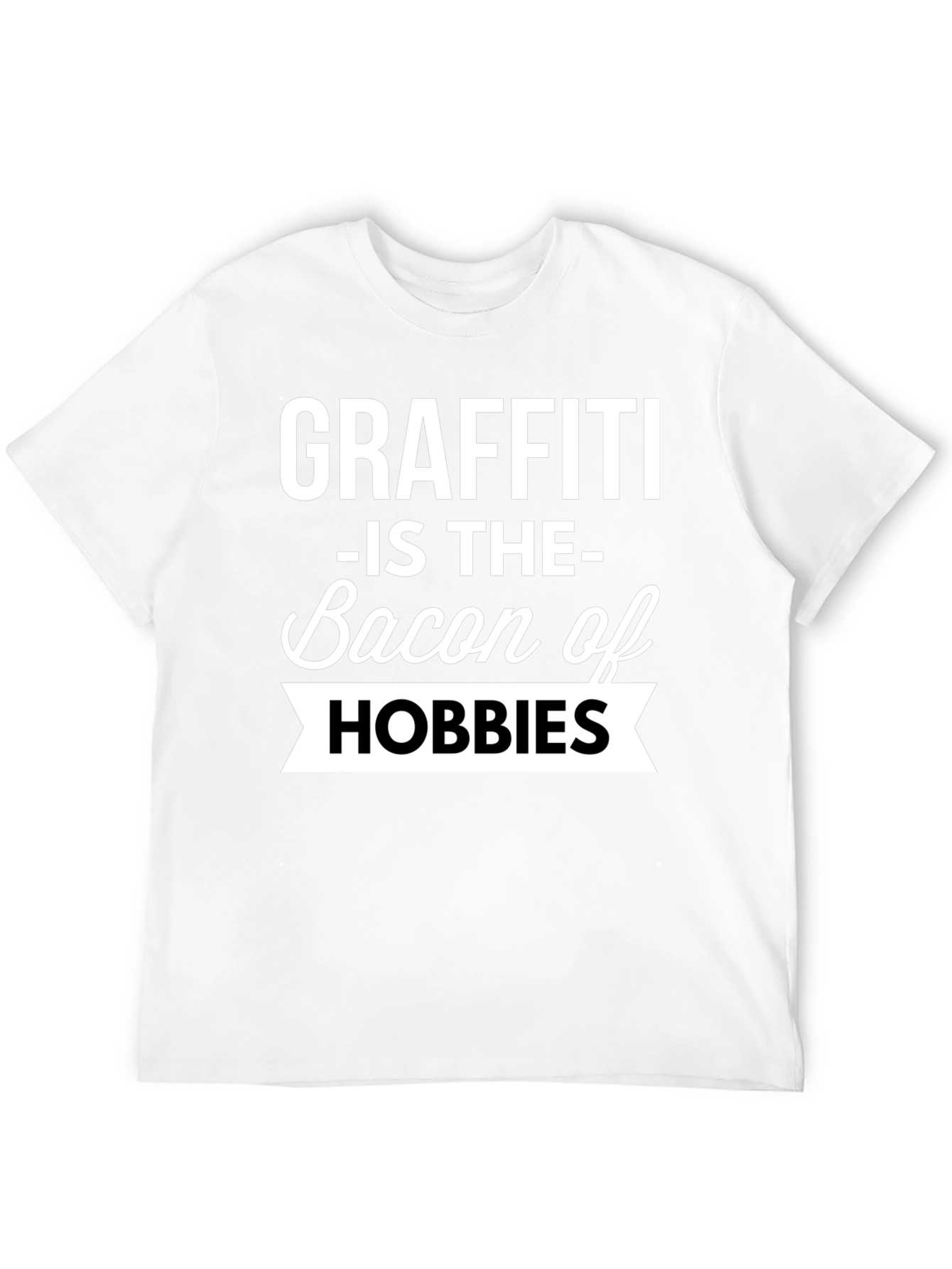 Graffiti Bacon Hobbies Black T-Shirt