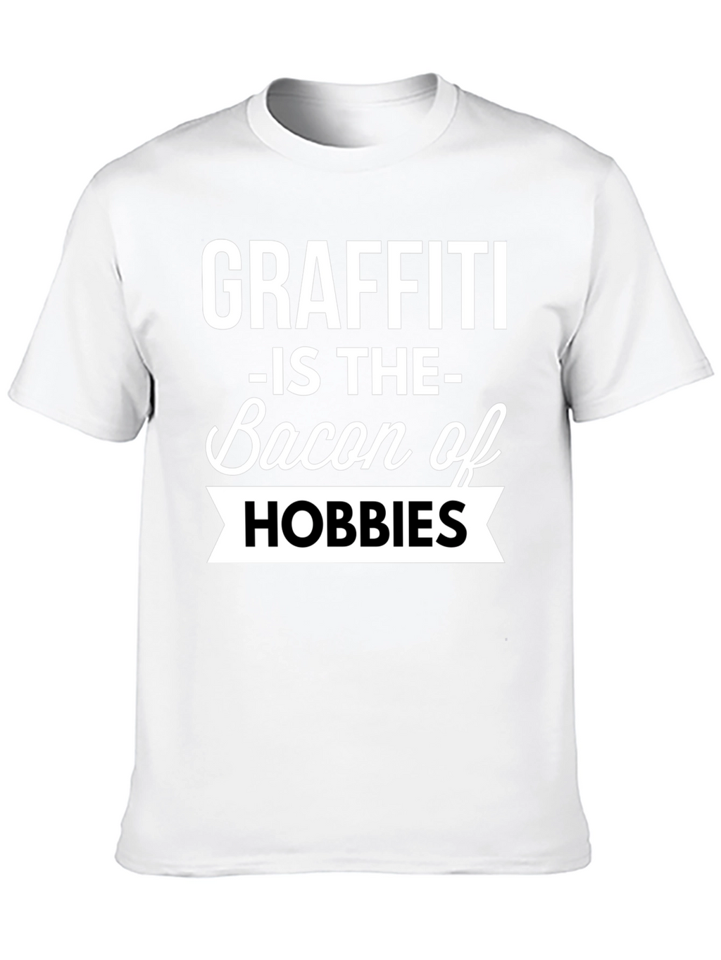 Graffiti Bacon Hobbies Black T-Shirt