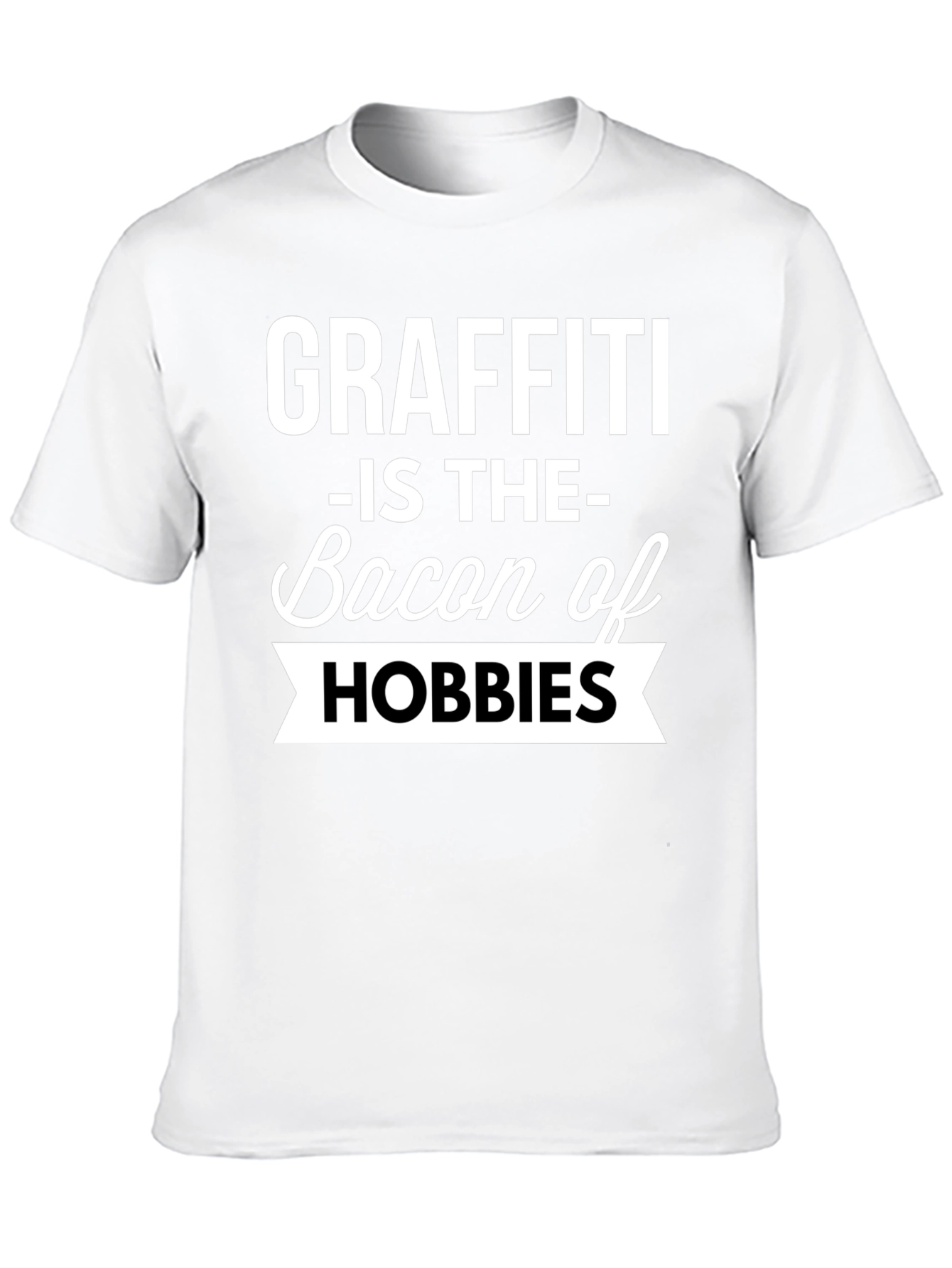 Graffiti Bacon Hobbies Black T-Shirt