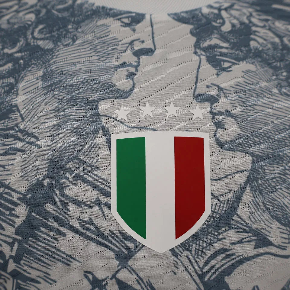 2025 Italy Grey Special Edition Player Version Soccer Jersey Detail 2