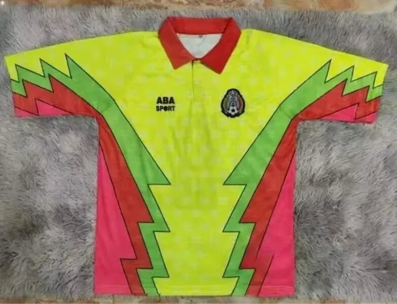 1995 Mexico Campos #9 GoalKeeper Retro Soccer Jersey 客 Back