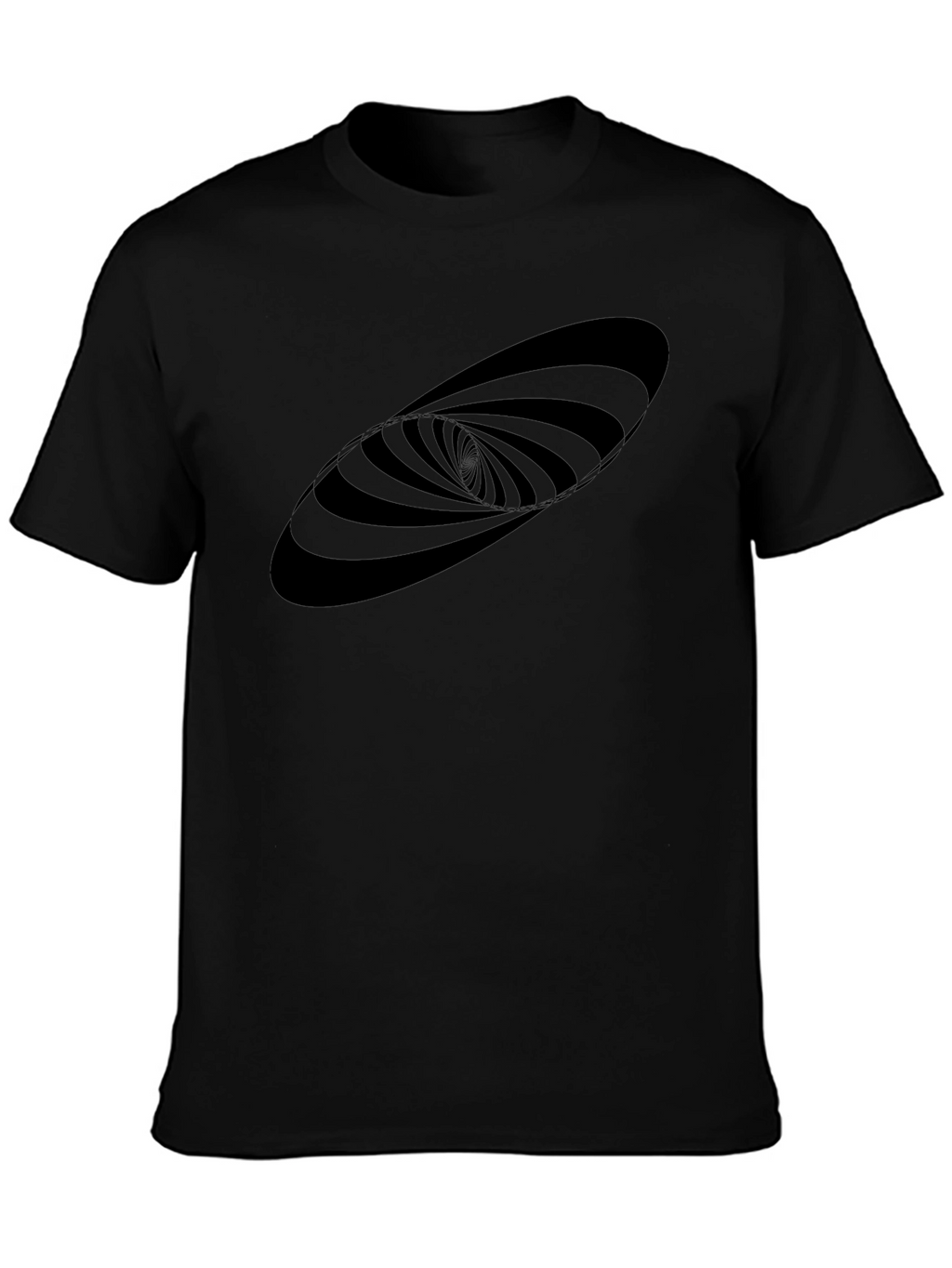 Hypnotic Swirl Graphic Tee - Black Cotton Blend Shirt