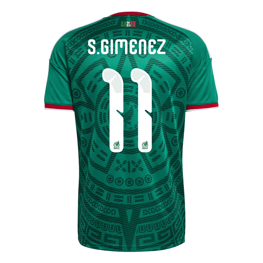 S.GIMENEZ#11 Mexico Home Soccer Jersey World Cup 2026 Green Image 3