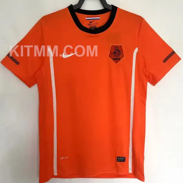 2010 Netherlands Home Orange Retro Jersey Detail 1