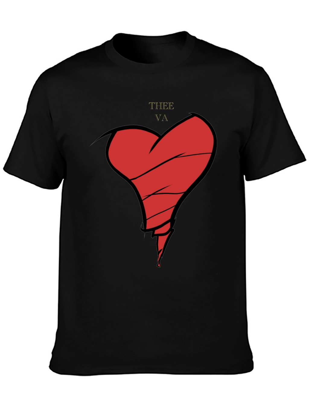 Broken Heart Graphic Tee - Mens Black T-Shirt