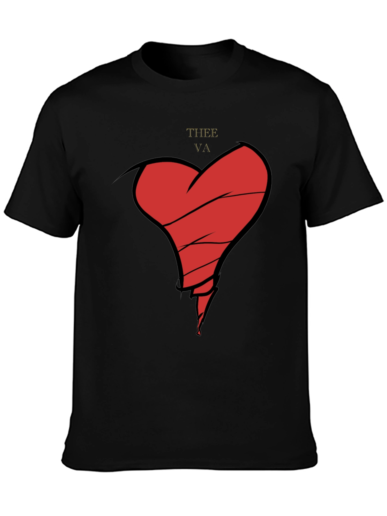 Broken Heart Graphic Tee - Mens Black T-Shirt