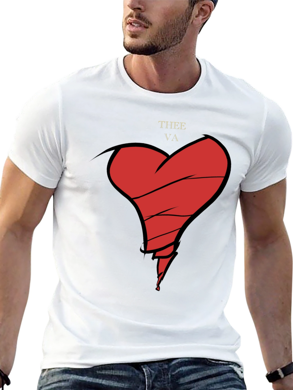 Broken Heart Graphic Tee - Mens Black T-Shirt