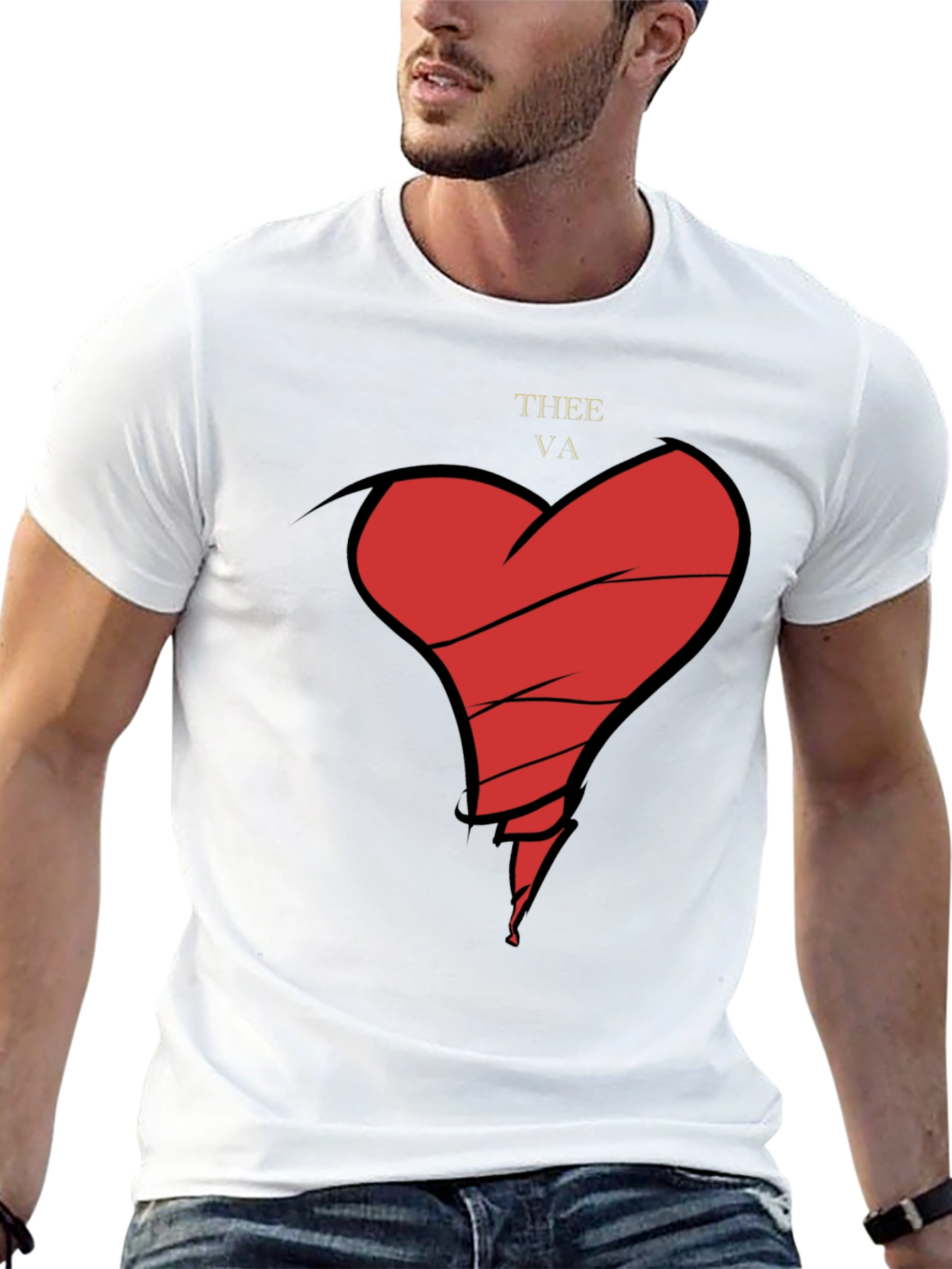 Broken Heart Graphic Tee - Mens Black T-Shirt