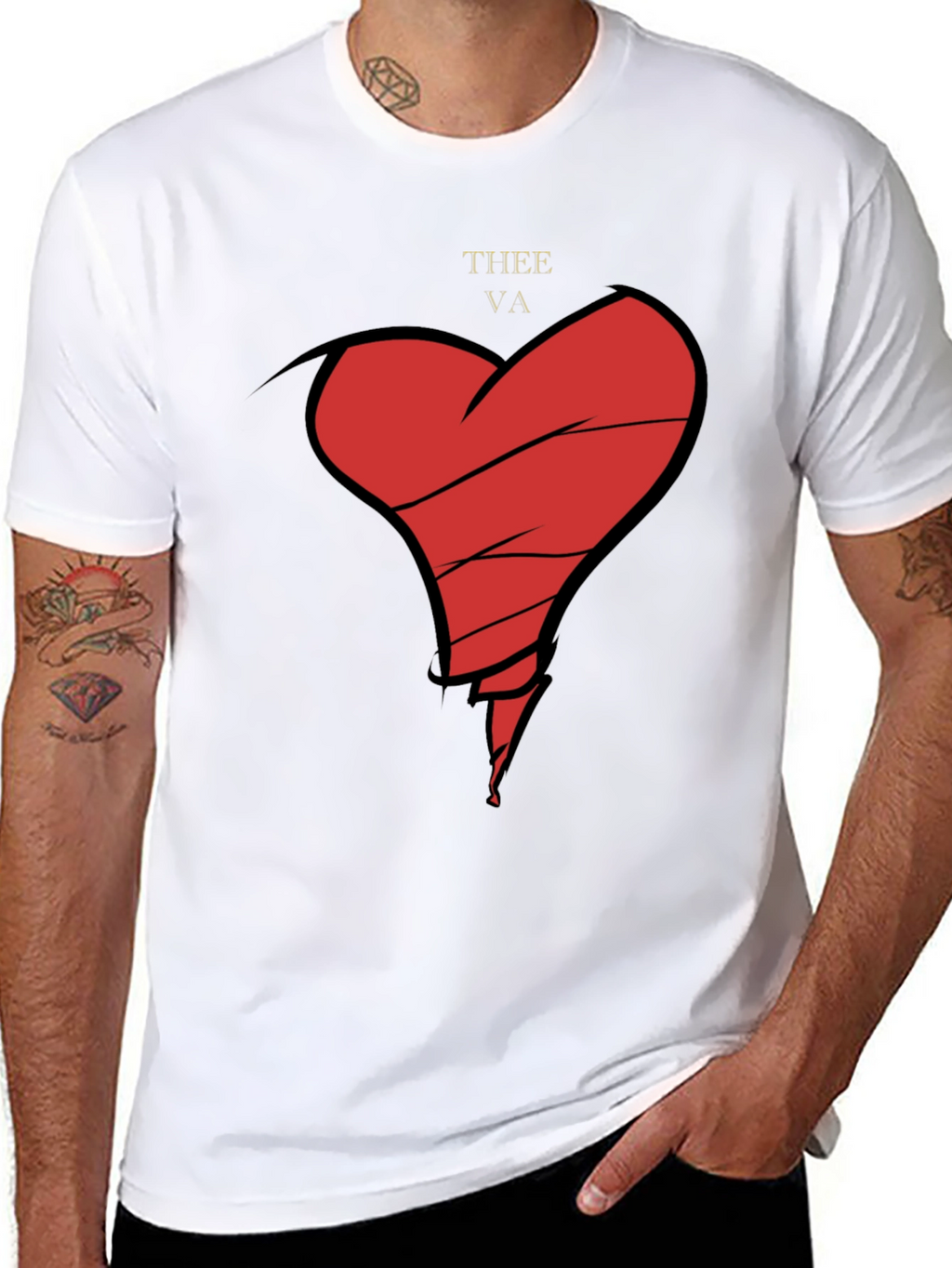 Broken Heart Graphic Tee - Mens Black T-Shirt