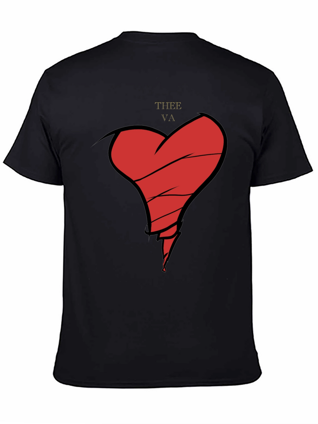 Broken Heart Graphic Tee - Mens Black T-Shirt