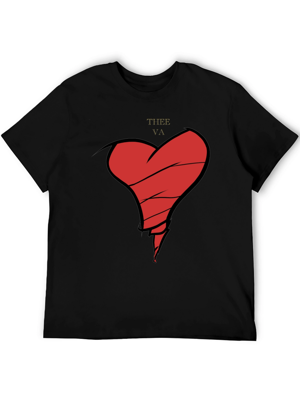 Broken Heart Graphic Tee - Mens Black T-Shirt