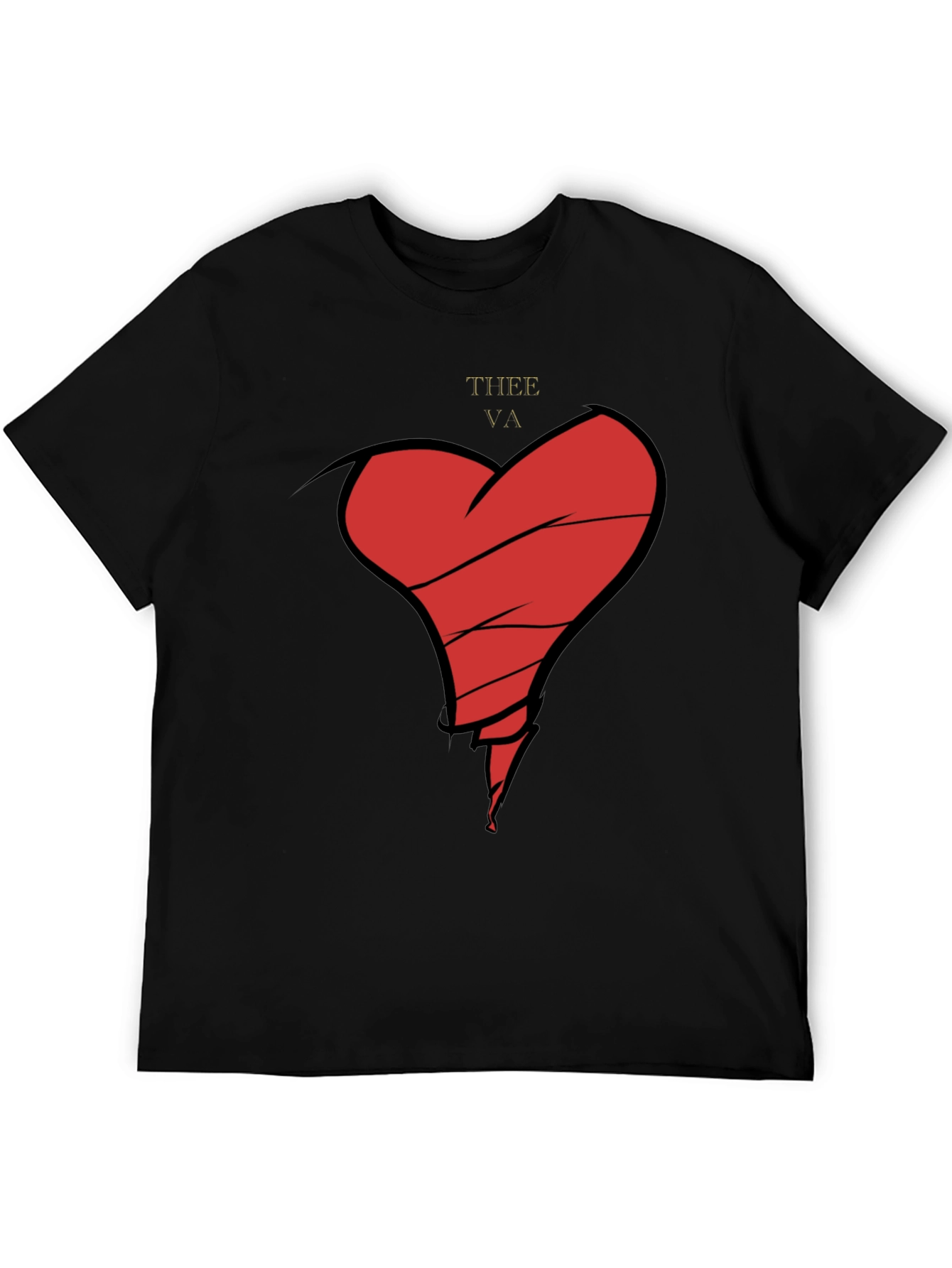Broken Heart Graphic Tee - Mens Black T-Shirt