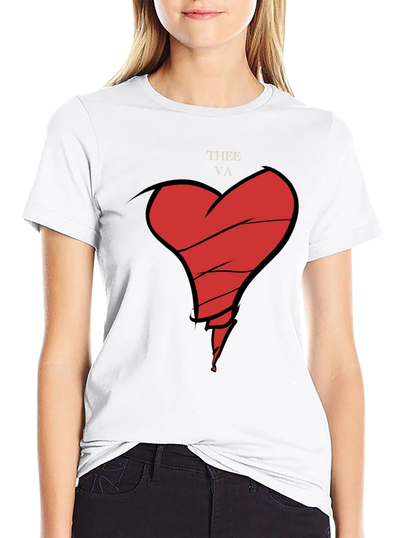 Broken Heart Graphic Tee - Mens Black T-Shirt