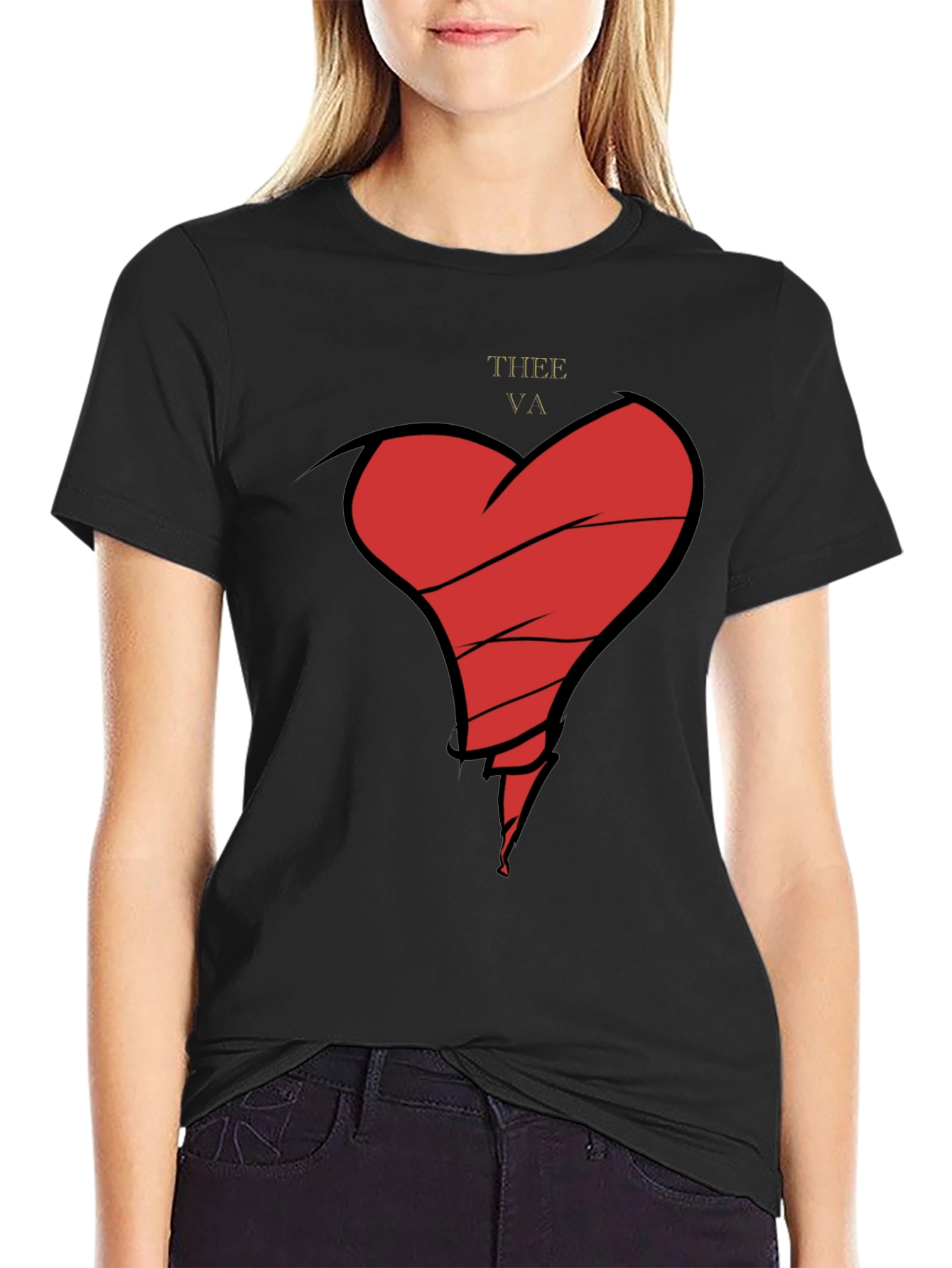 Broken Heart Graphic Tee - Mens Black T-Shirt