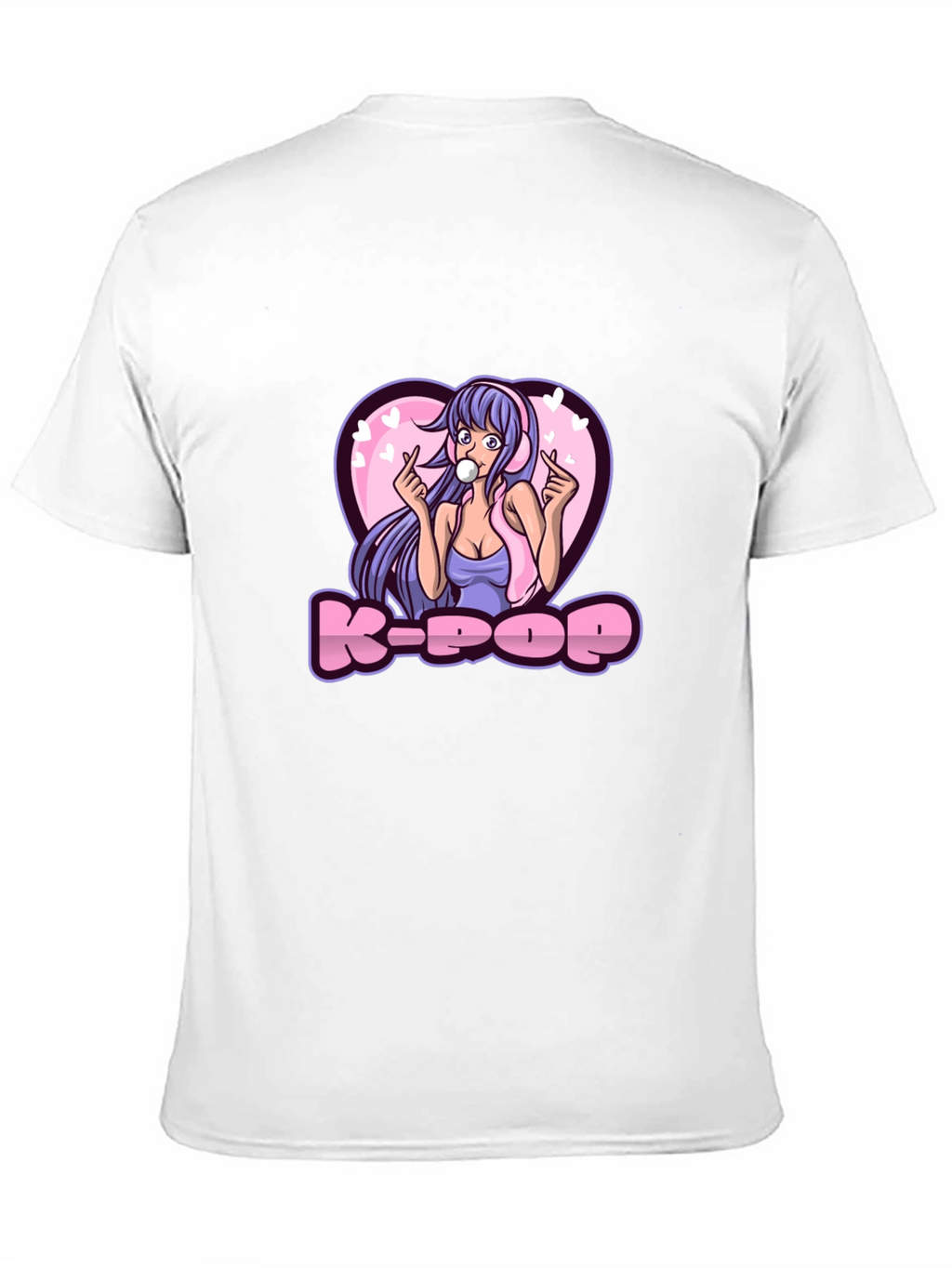 K-Pop Girl Graphic Tee - Black Cotton T-Shirt