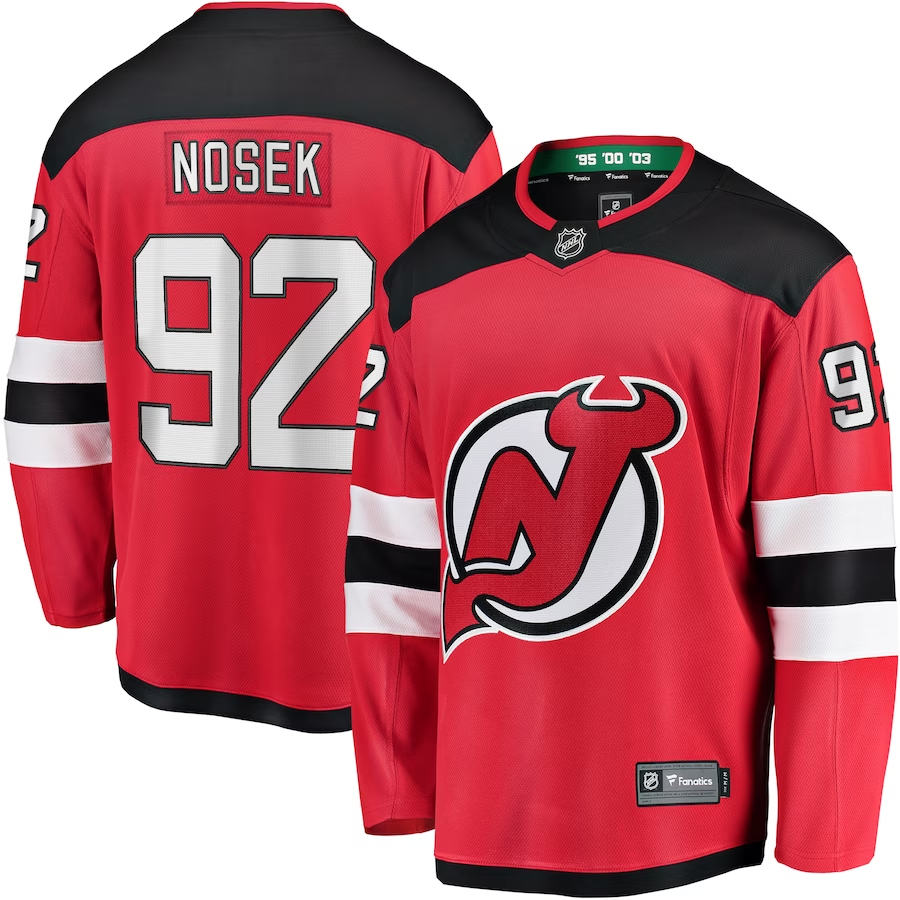 Men's New Jerseys Devils Tomas Nosek #92 Red Player Game Jerseys