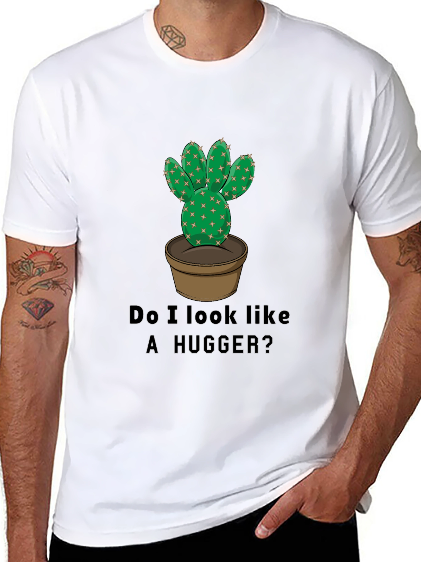Cactus Hugger Graphic T-Shirt - Funny Prickly Tee
