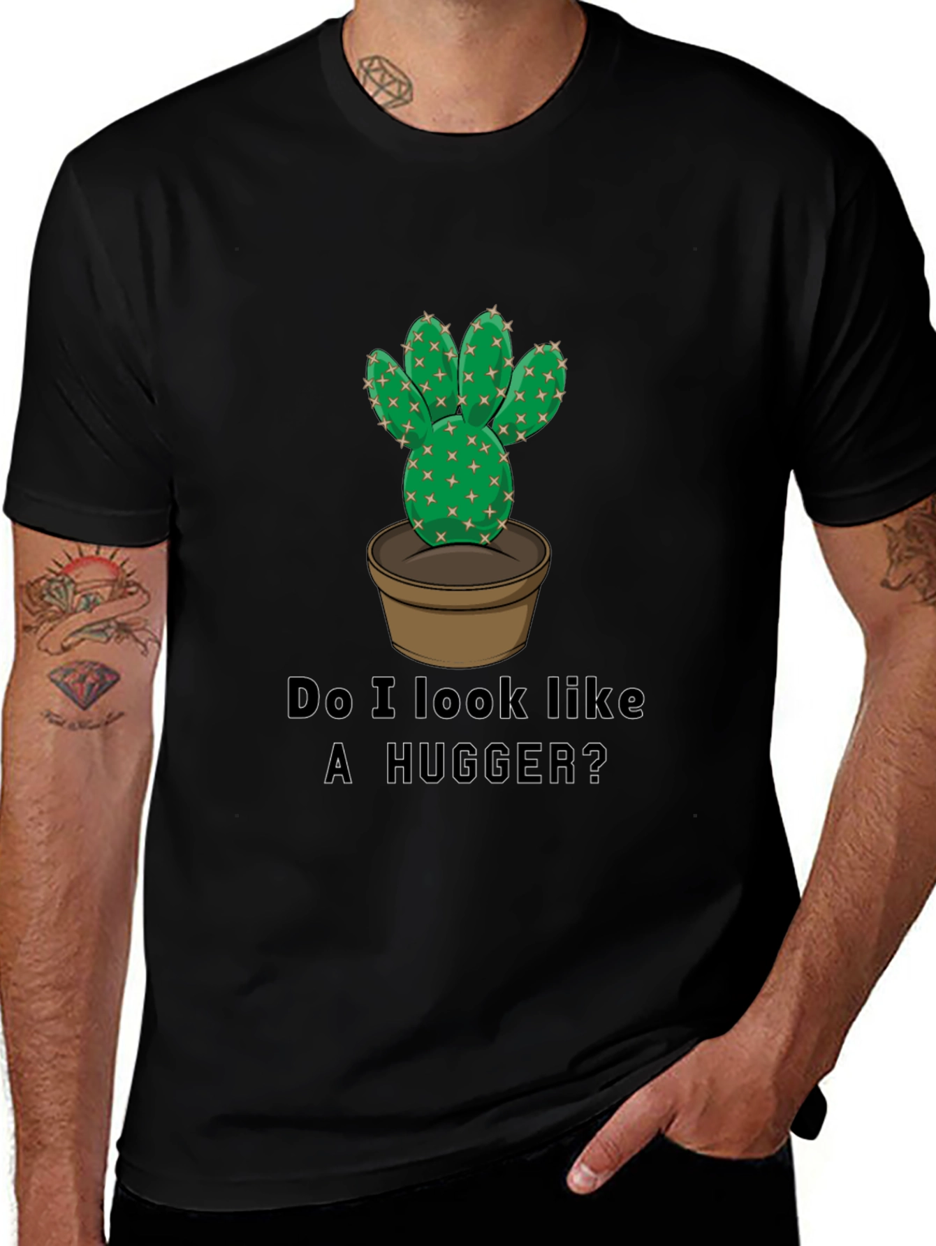 Cactus Hugger Graphic T-Shirt - Funny Prickly Tee