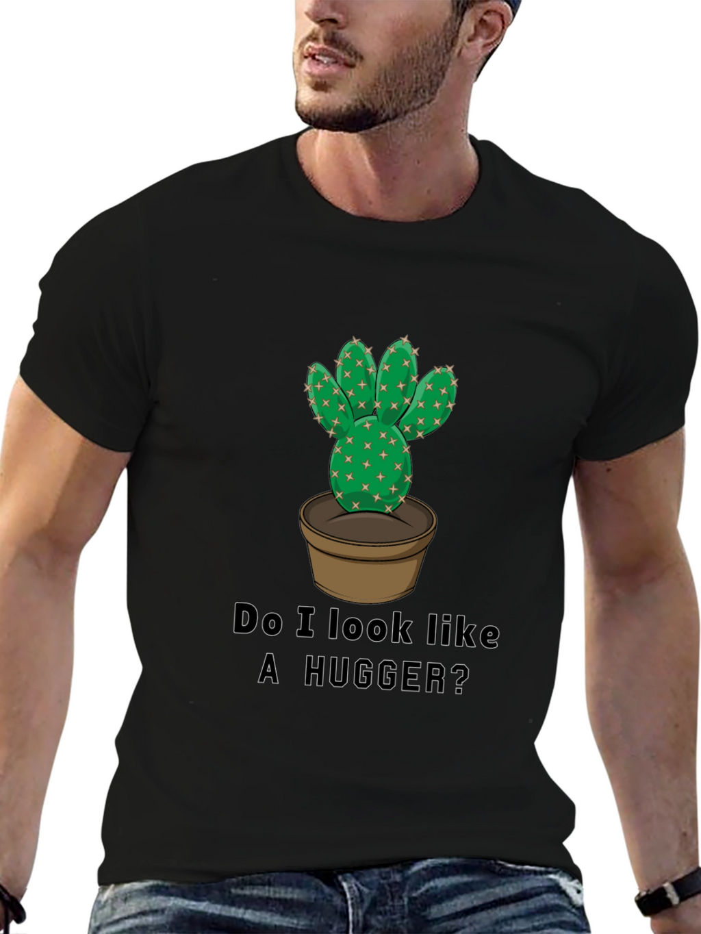Cactus Hugger Graphic T-Shirt - Funny Prickly Tee