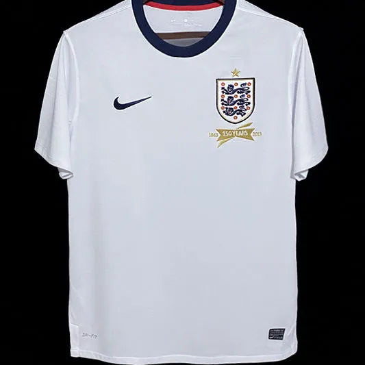 2013 England 150th Anniversary White Retro Soccer Jersey Back