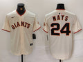 Men's San Francisco Giants Willie Mays #24 Cream Home Replica Player Jerseys