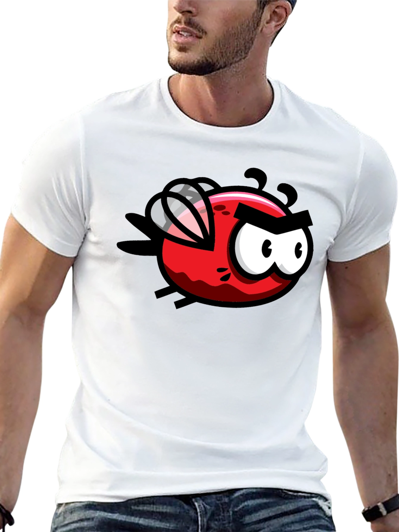 Cartoon Fly Graphic Black T-Shirt