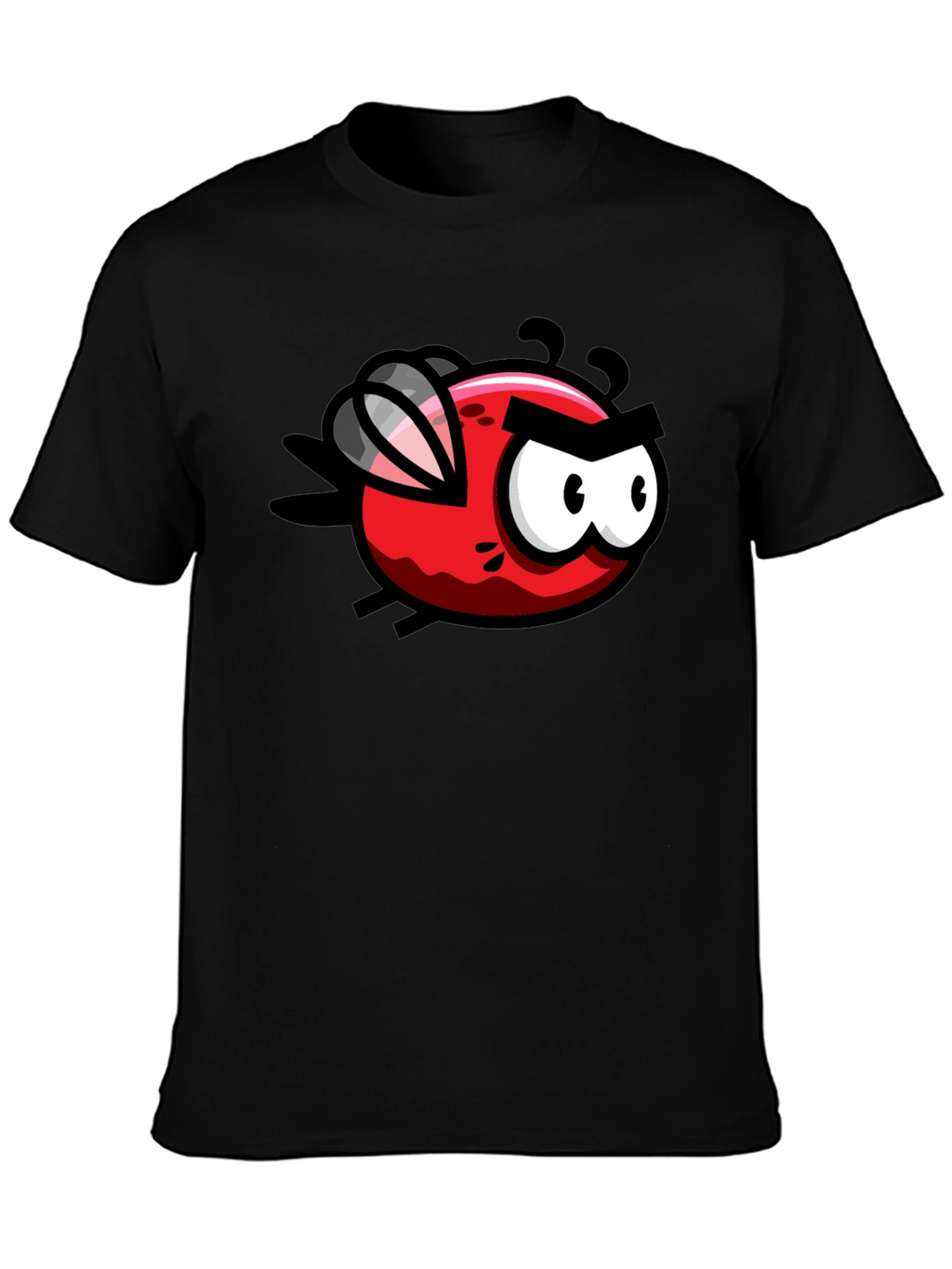Cartoon Fly Graphic Black T-Shirt
