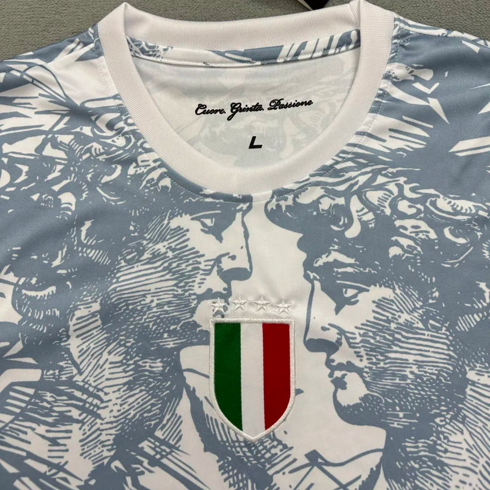 2025 Italy Grey Special Edition Fans Soccer Jersey Detail 1