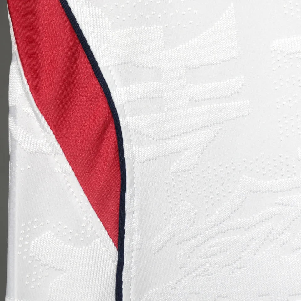 2026/27 England Home White Player Version Long Sleeve Soccer Jersey Detail 4