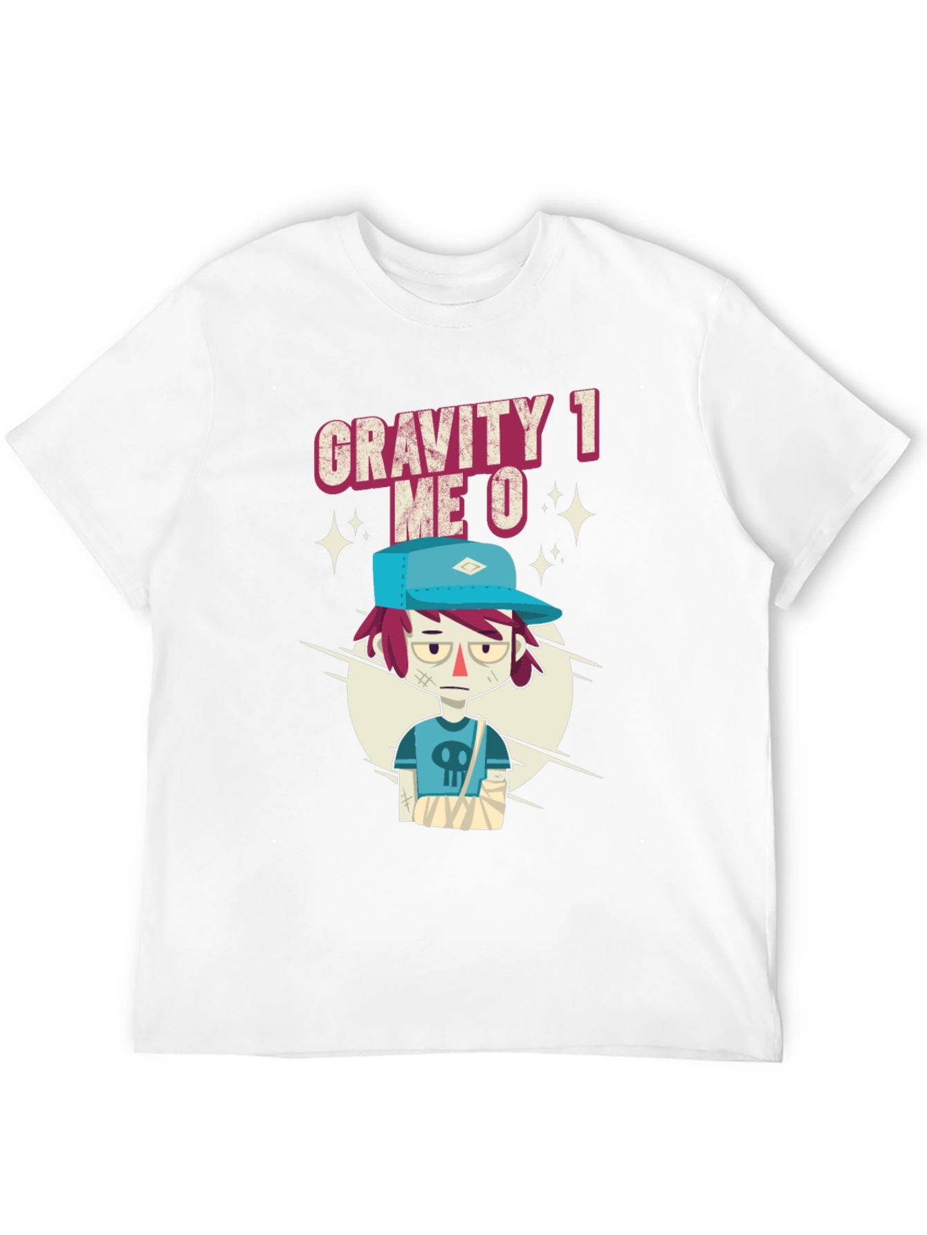 Gravity 1 Me 0 T-Shirt Funny Cartoon Graphic Tee