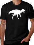 Dinosaur Graphic Tee - Black Cotton T-Shirt