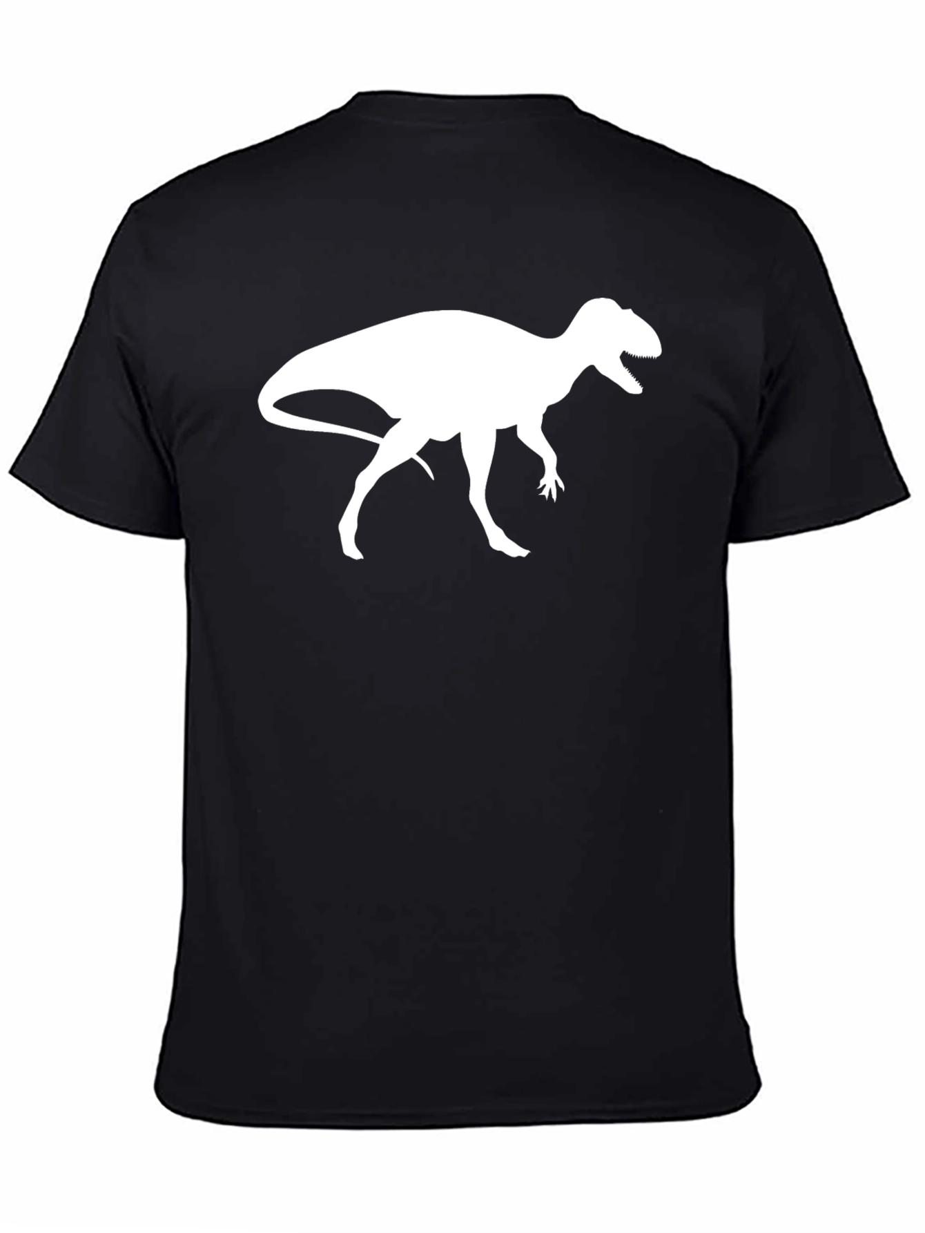 Dinosaur Graphic Tee - Black Cotton T-Shirt