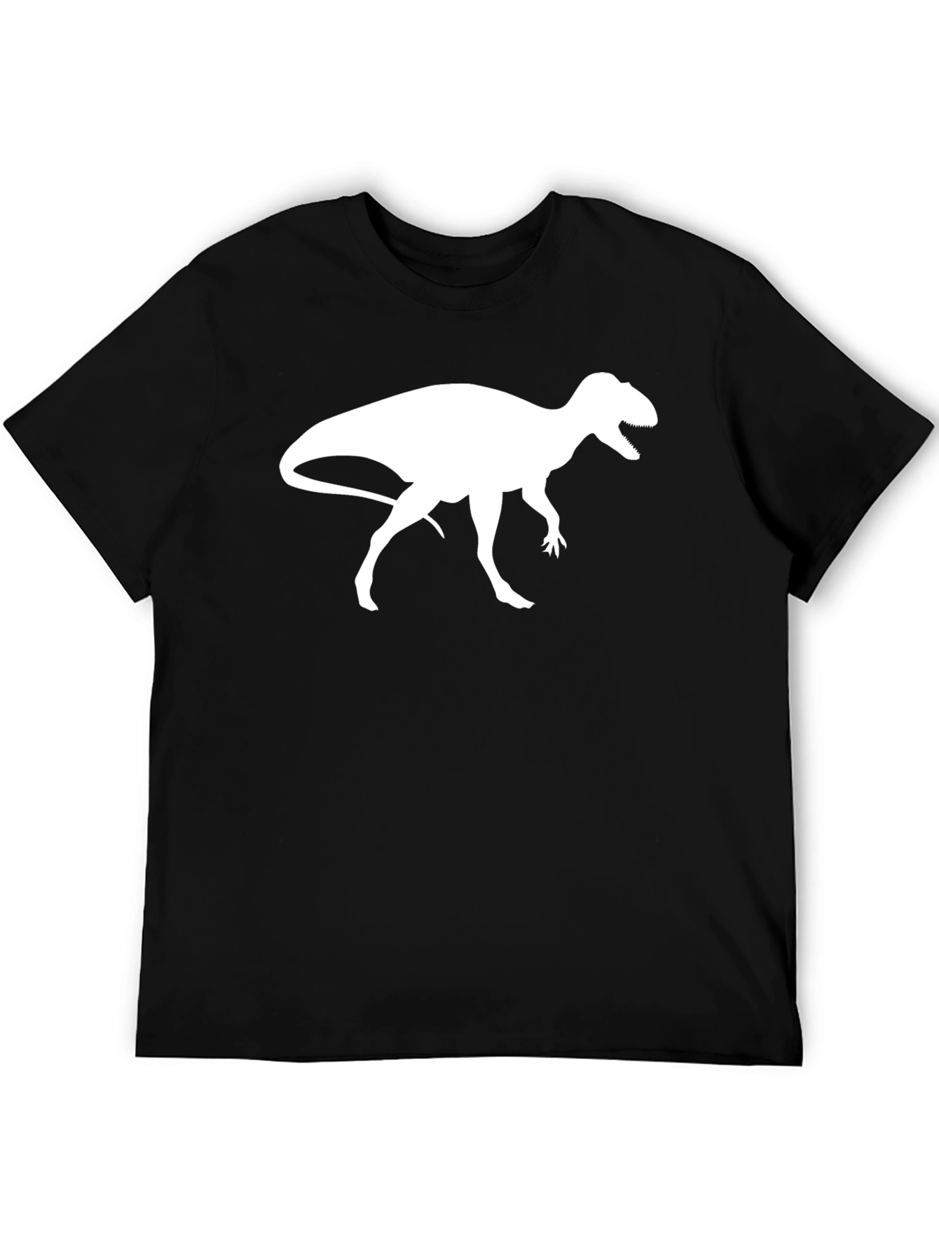 Dinosaur Graphic Tee - Black Cotton T-Shirt