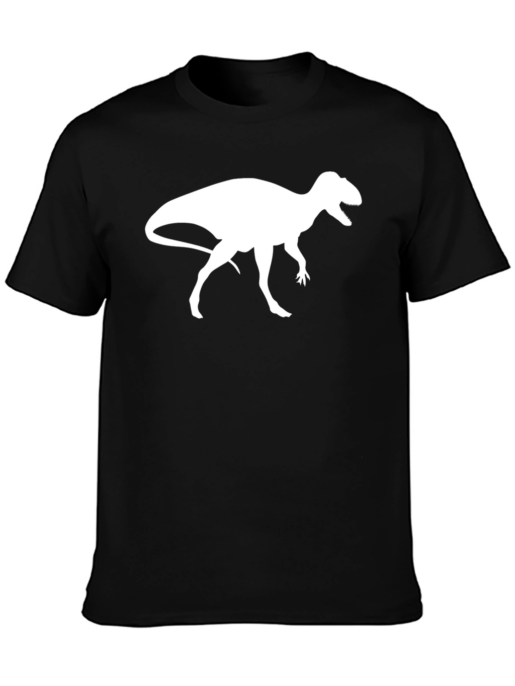 Dinosaur Graphic Tee - Black Cotton T-Shirt