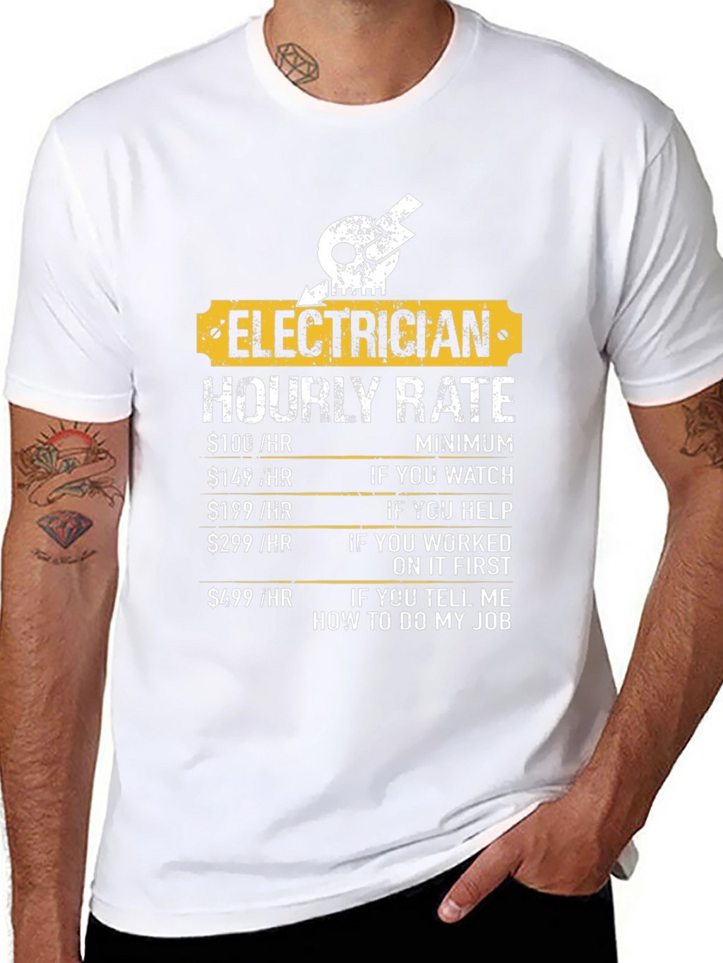 Electrician Hourly Rate Funny T-Shirt