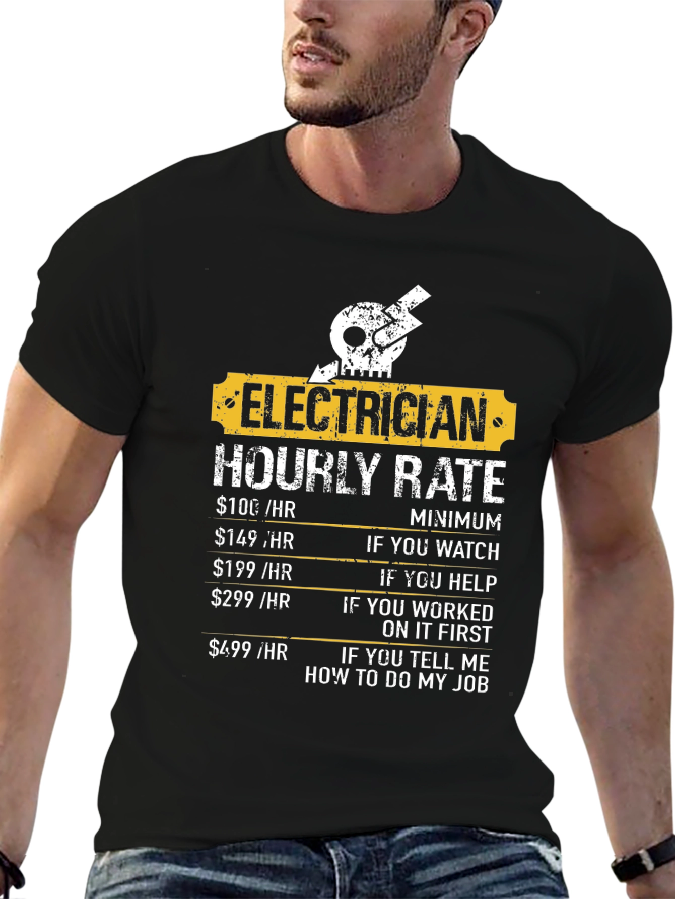 Electrician Hourly Rate Funny T-Shirt