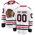 Men's Chicago Blackhawks White Away Breakaway Custom Jerseys