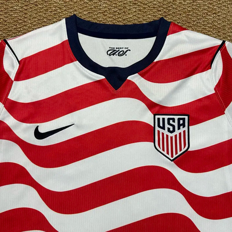 2026/27 U.S Home Fans Soccer Jersey 胸前实心红条 Detail 3
