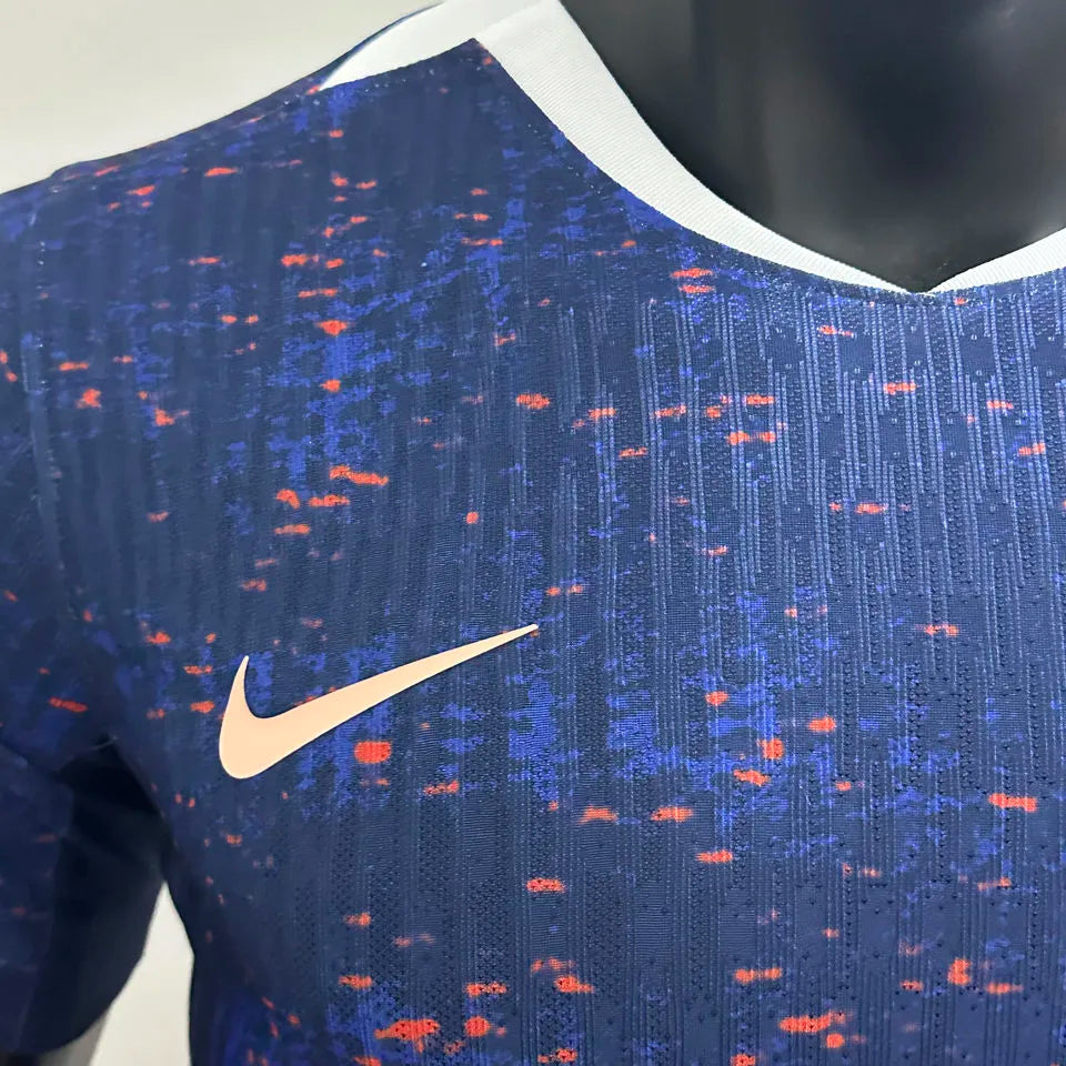 2025/26 France Home Blue Player Version Soccer Jersey Detail 4
