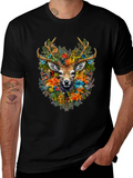 Floral Deer Graphic T-Shirt