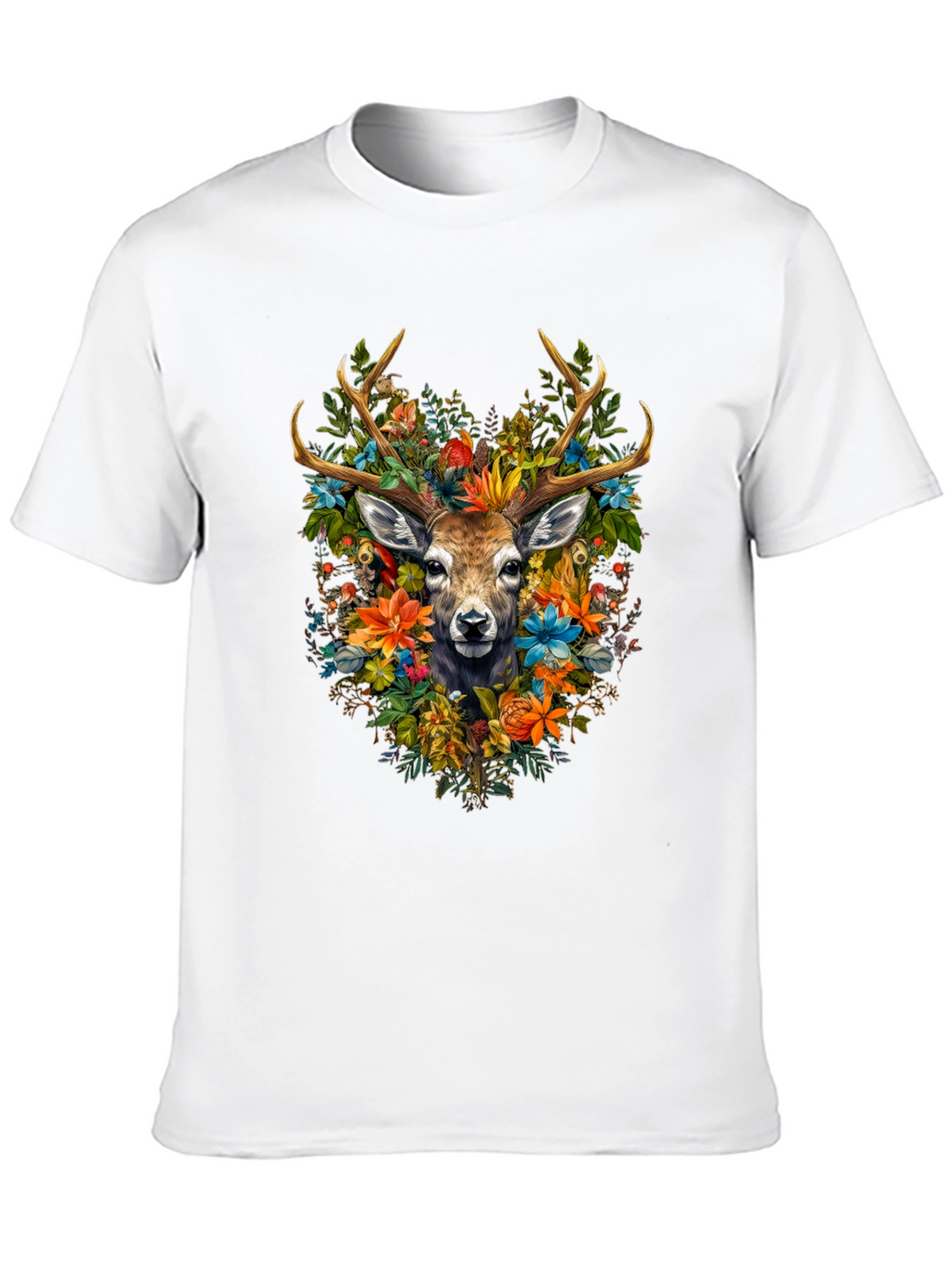 Floral Deer Graphic T-Shirt
