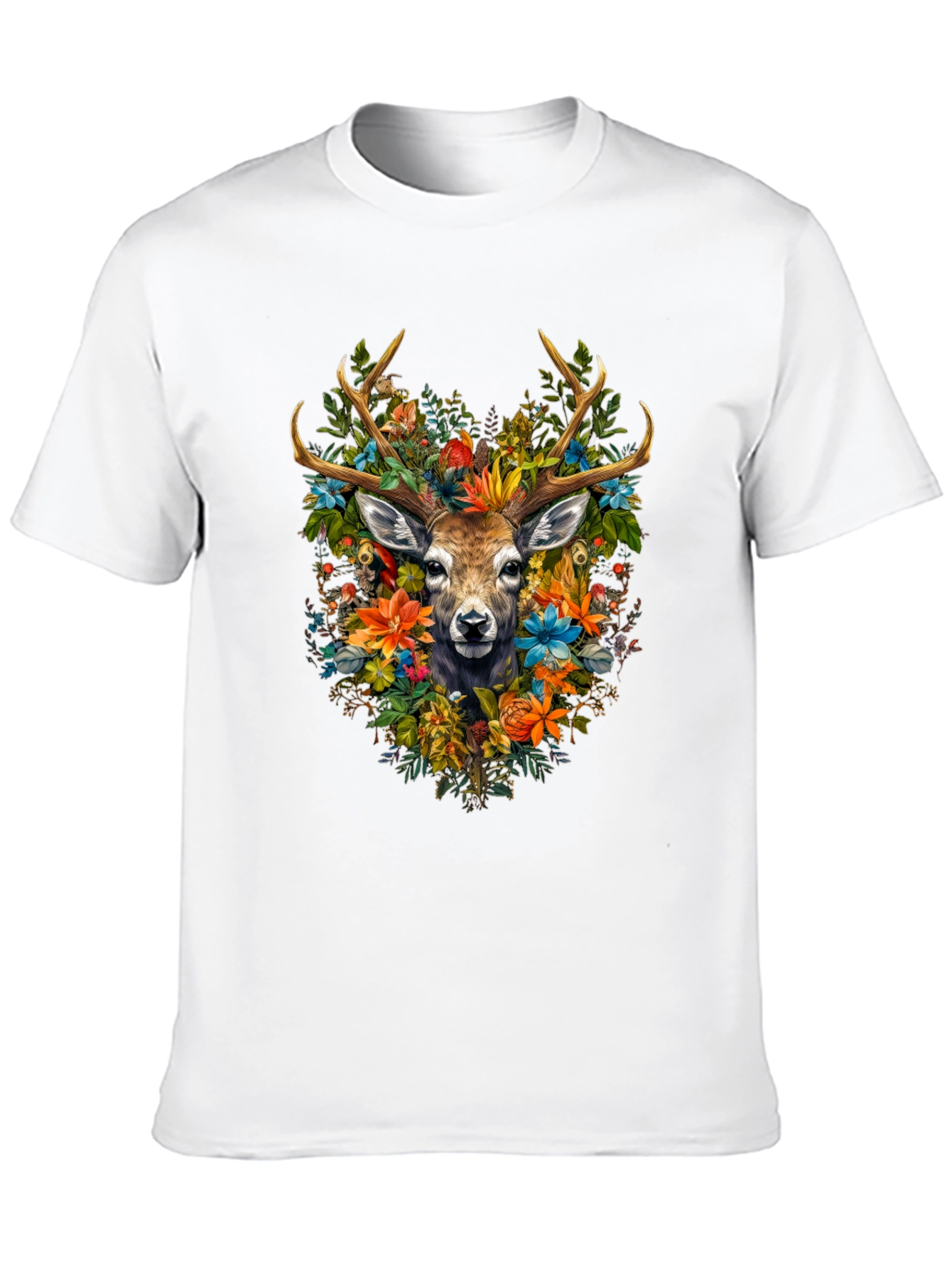 Floral Deer Graphic T-Shirt