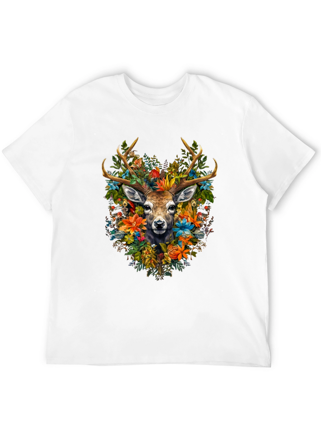 Floral Deer Graphic T-Shirt