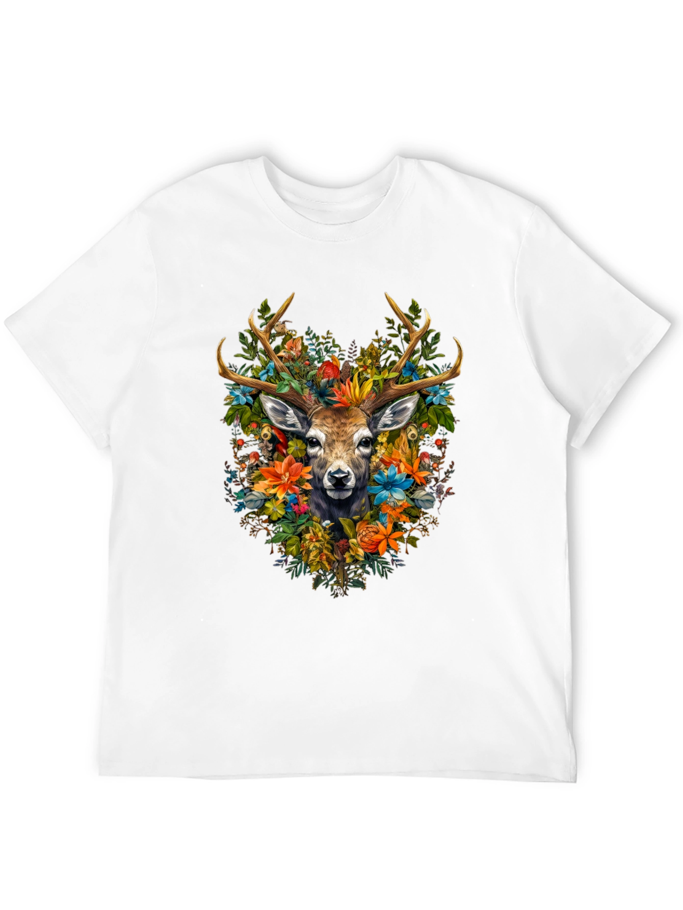 Floral Deer Graphic T-Shirt