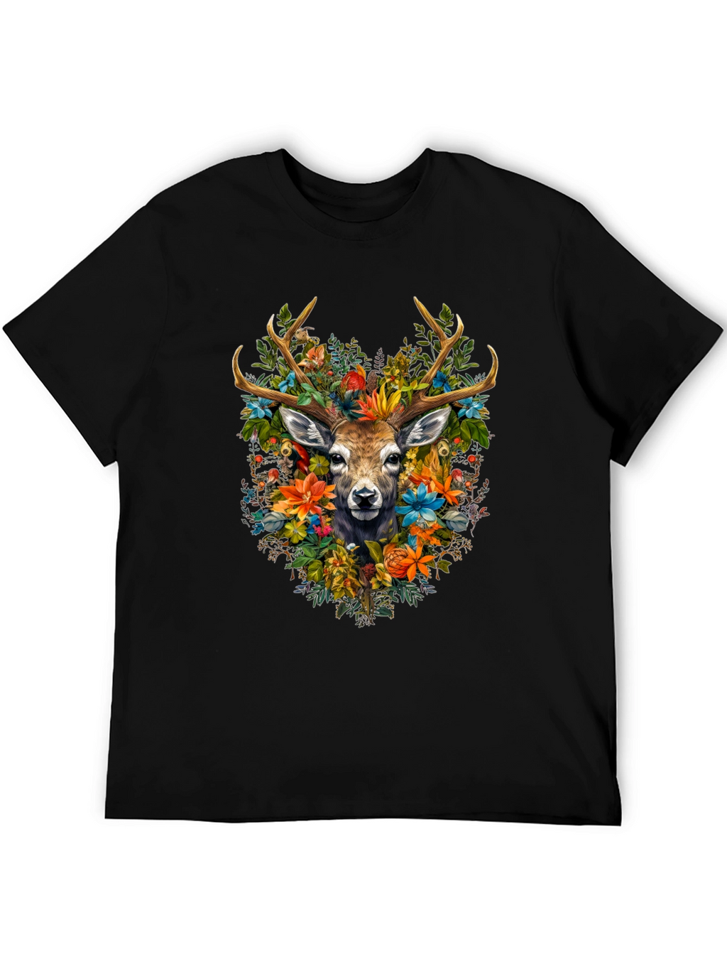 Floral Deer Graphic T-Shirt