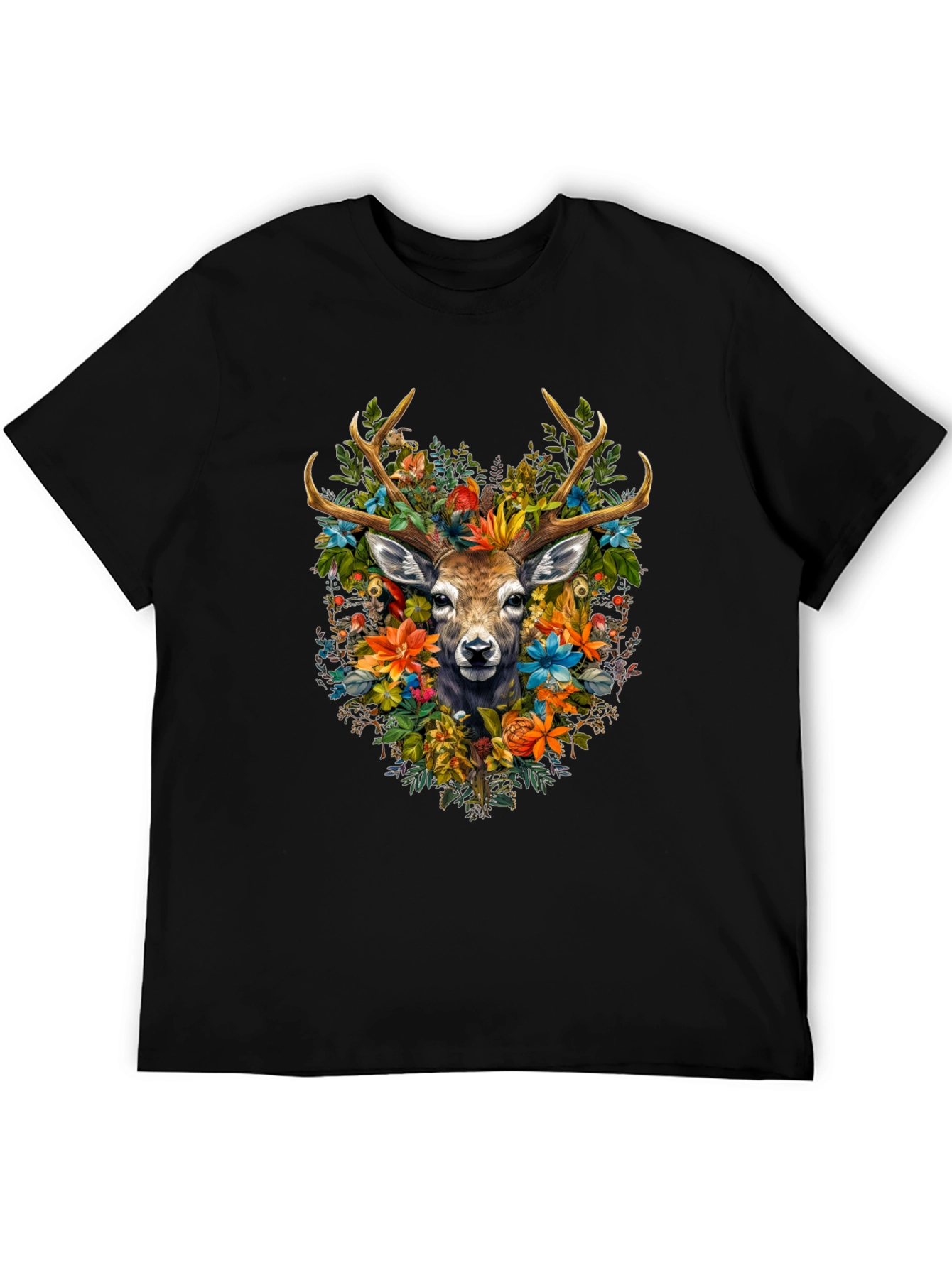Floral Deer Graphic T-Shirt