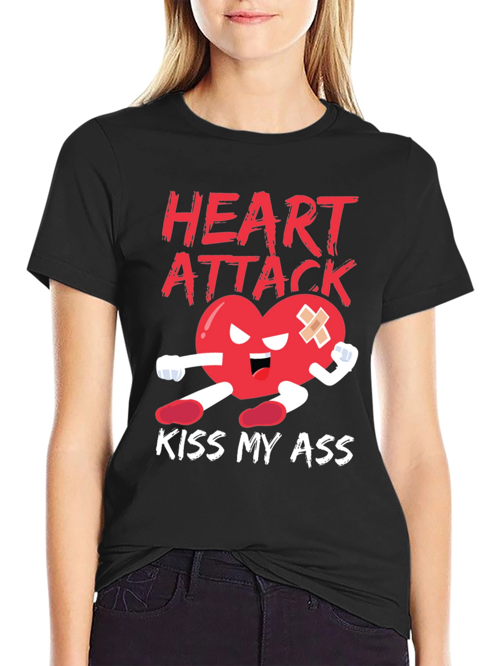 Heart Attack Kiss My Ass Graphic T-Shirt