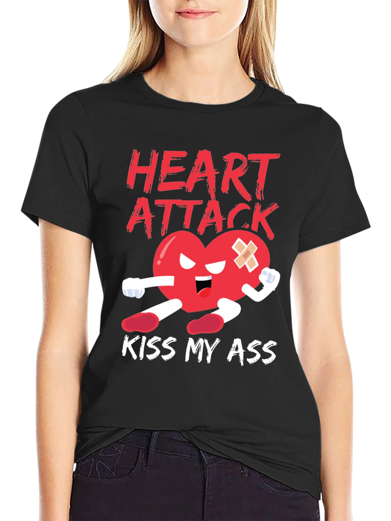 Heart Attack Kiss My Ass Graphic T-Shirt
