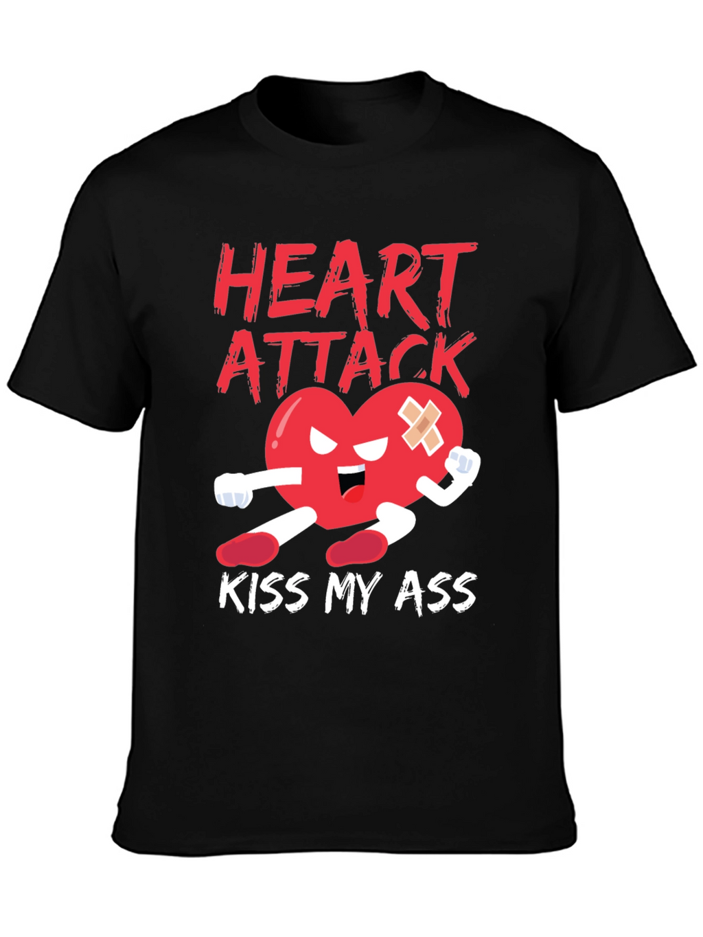 Heart Attack Kiss My Ass Graphic T-Shirt