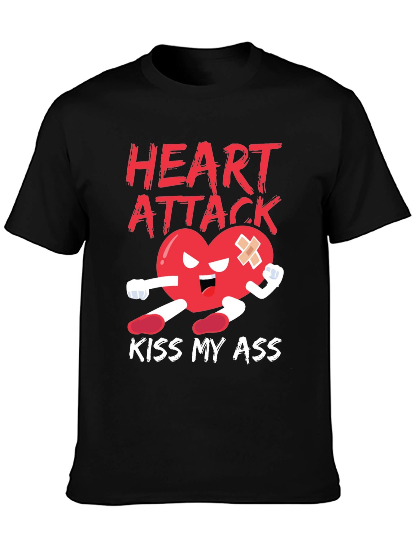 Heart Attack Kiss My Ass Graphic T-Shirt